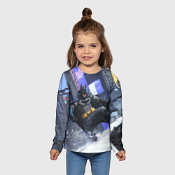 Лонгслив детский Бэтмен на снегу, цвет: 3D-принт — фото 2