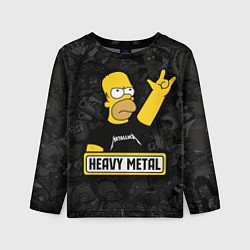 Лонгслив детский Heavy metal Гомер симпсон, цвет: 3D-принт