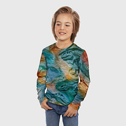 Лонгслив детский Окаменелые динозавры, тропический зеленый, цвет: 3D-принт — фото 2