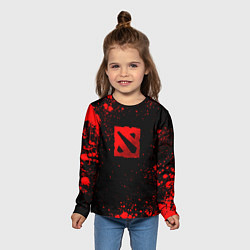 Лонгслив детский Красные брызги - Dota 2, цвет: 3D-принт — фото 2