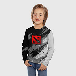 Лонгслив детский Dota 2 - монохромный серый, цвет: 3D-принт — фото 2