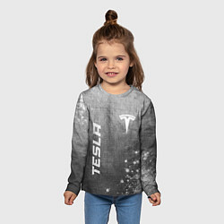 Лонгслив детский Tesla - grey gradient вертикально, цвет: 3D-принт — фото 2