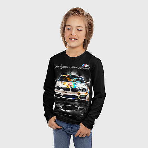 Детский лонгслив Все дуреют с этого тюнинга BMW / 3D-принт – фото 3