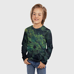 Лонгслив детский Абстракция - green camouflage background, цвет: 3D-принт — фото 2
