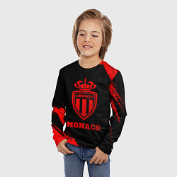 Лонгслив детский Monaco - red gradient, цвет: 3D-принт — фото 2