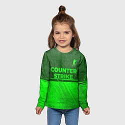 Лонгслив детский Counter Strike - green gradient посередине, цвет: 3D-принт — фото 2
