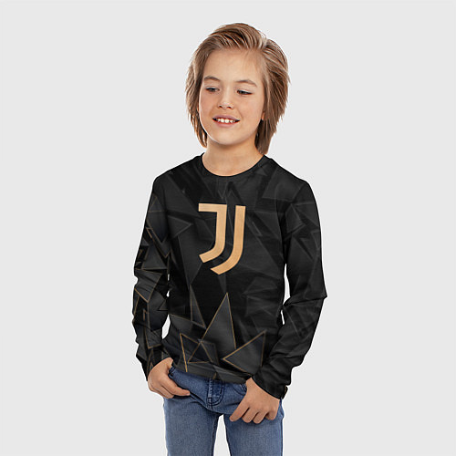 Детский лонгслив Juventus golden poly / 3D-принт – фото 3