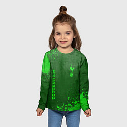 Лонгслив детский Tottenham - green gradient вертикально, цвет: 3D-принт — фото 2