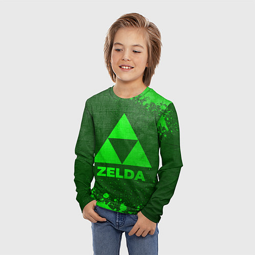 Детский лонгслив Zelda - green gradient / 3D-принт – фото 3