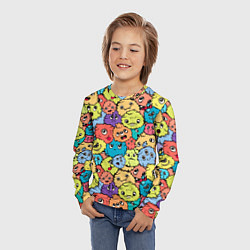 Лонгслив детский Милые монстрики пришельцы, цвет: 3D-принт — фото 2
