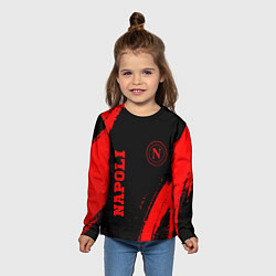 Лонгслив детский Napoli - red gradient вертикально, цвет: 3D-принт — фото 2