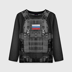 Лонгслив детский Бронежилет спецназ - армия России, цвет: 3D-принт