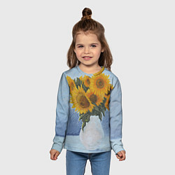 Лонгслив детский Подсолнухи в вазе, цвет: 3D-принт — фото 2