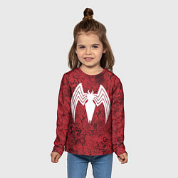 Лонгслив детский Знак венома на красном, цвет: 3D-принт — фото 2