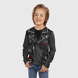 Лонгслив детский Косуха с нашивками Slipknot, цвет: 3D-принт — фото 2