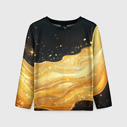 Лонгслив детский Золотистая материя на черном фоне, цвет: 3D-принт