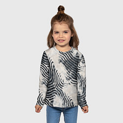 Лонгслив детский Текстура гранж - абстрактные линии, цвет: 3D-принт — фото 2
