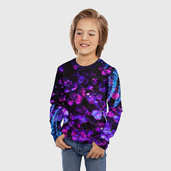 Лонгслив детский Флуоресцентные цветы, цвет: 3D-принт — фото 2