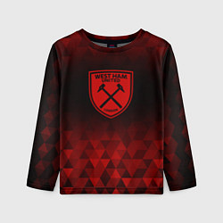 Лонгслив детский West Ham red poly, цвет: 3D-принт