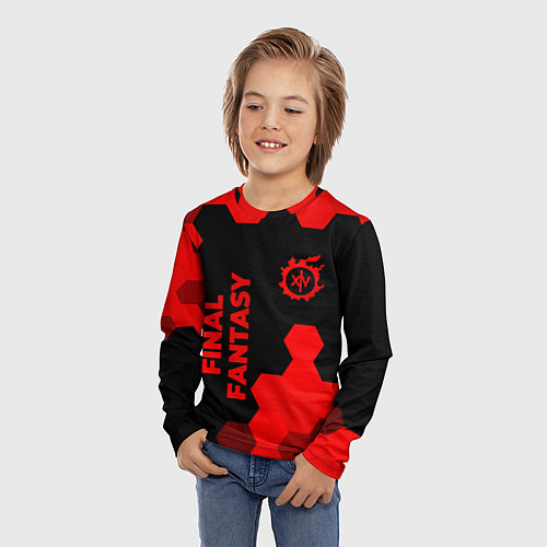 Детский лонгслив Final Fantasy - red gradient вертикально / 3D-принт – фото 3