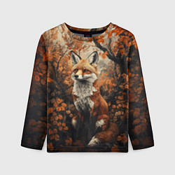 Лонгслив детский Лис в лесной чаще, цвет: 3D-принт