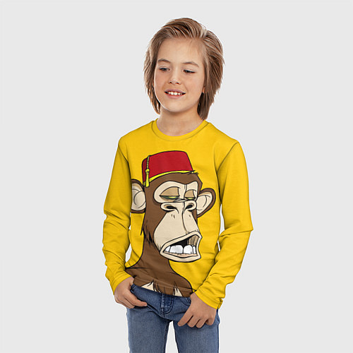 Детский лонгслив NFT ape monkey / 3D-принт – фото 3