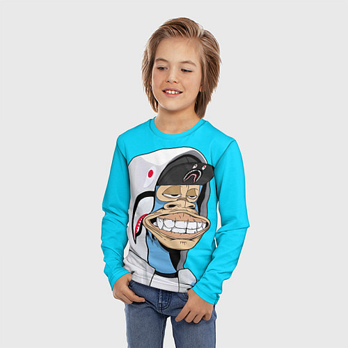 Детский лонгслив NFT ape in the hood / 3D-принт – фото 3