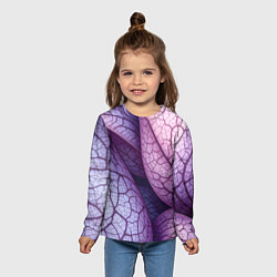 Лонгслив детский Прожилки экзотического растения, цвет: 3D-принт — фото 2