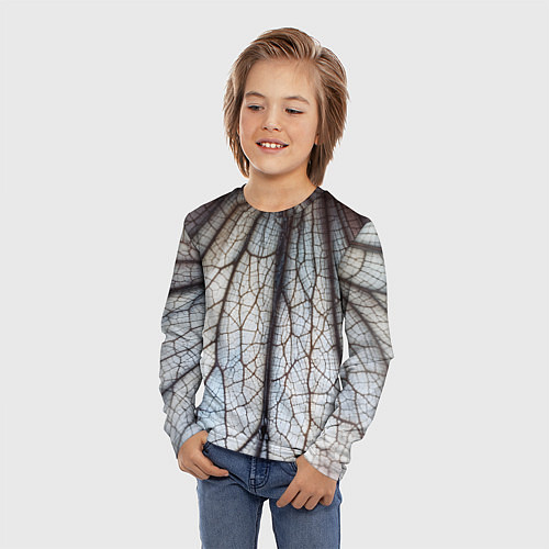 Детский лонгслив Прожилки растения / 3D-принт – фото 3