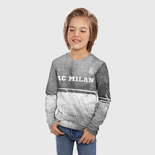 Детский лонгслив AC Milan - grey gradient посередине / 3D-принт – фото 3