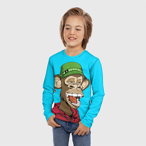 Детский лонгслив NFT smile ape / 3D-принт – фото 3