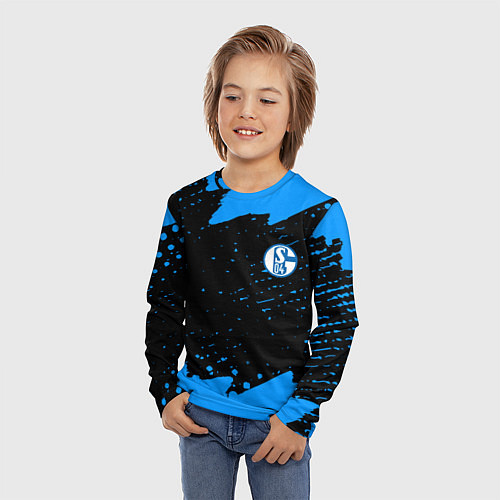Детский лонгслив Schalke 04 fc blue color / 3D-принт – фото 3