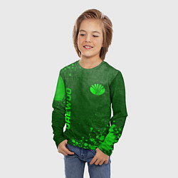 Лонгслив детский Daewoo - green gradient вертикально, цвет: 3D-принт — фото 2