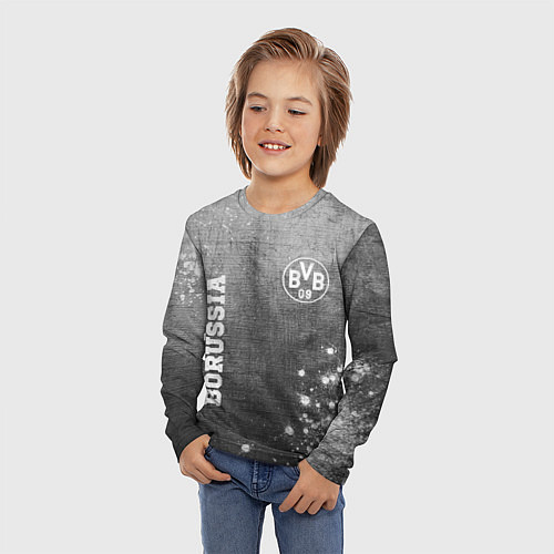 Детский лонгслив Borussia - grey gradient вертикально / 3D-принт – фото 3