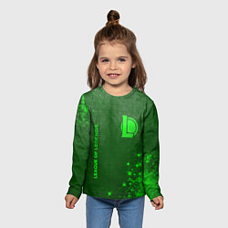 Лонгслив детский League of Legends - green gradient вертикально, цвет: 3D-принт — фото 2