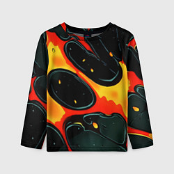 Детский лонгслив Оранжевые разломы текстура