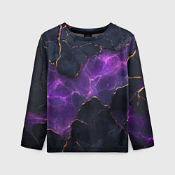 Детский лонгслив Фиолетовый разлом с молниями