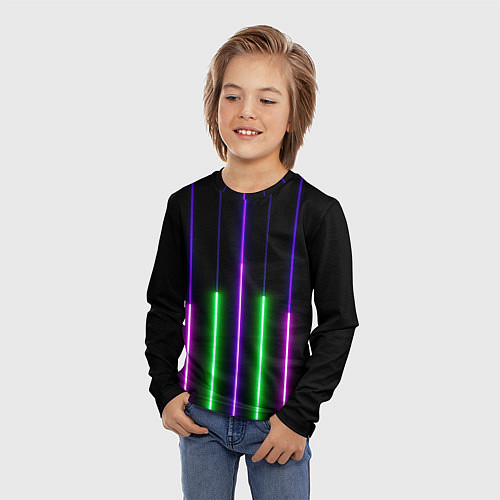 Детский лонгслив Color Purple green pink / 3D-принт – фото 3