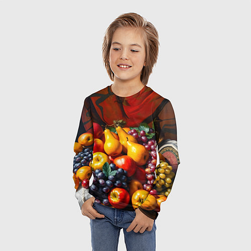 Детский лонгслив Фруктовый натюрморт / 3D-принт – фото 3