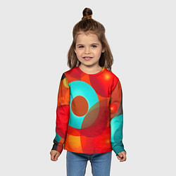 Лонгслив детский Оптическая абстракция с кругами, цвет: 3D-принт — фото 2