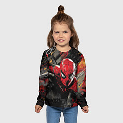 Лонгслив детский Человек-паук и красная краска, цвет: 3D-принт — фото 2