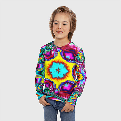 Детский лонгслив Абстракция узор фракталы / 3D-принт – фото 3