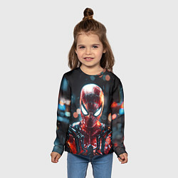 Лонгслив детский Человек-паук и вспышки света, цвет: 3D-принт — фото 2