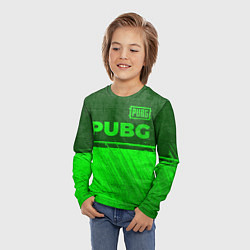 Лонгслив детский PUBG - green gradient посередине, цвет: 3D-принт — фото 2