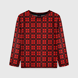 Лонгслив детский Красно-коралловый клетка, цвет: 3D-принт