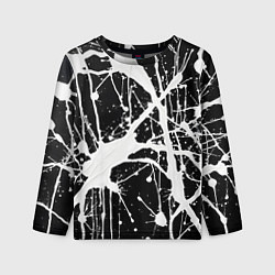 Лонгслив детский Брызги белой краски, цвет: 3D-принт