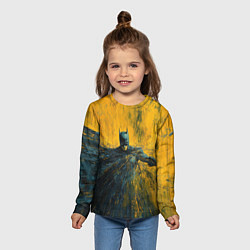 Лонгслив детский Бэтмен нарисованный кистью, цвет: 3D-принт — фото 2