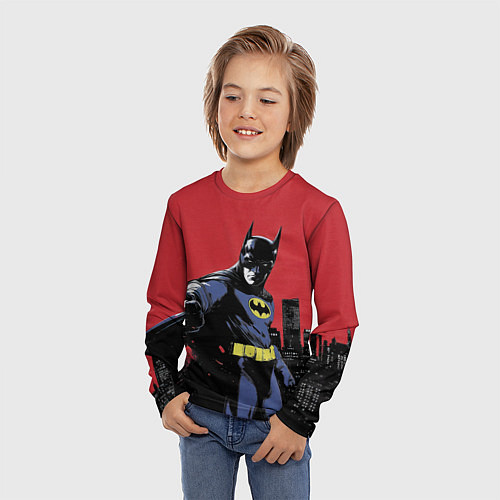 Детский лонгслив Бэтмен показывает класс / 3D-принт – фото 3