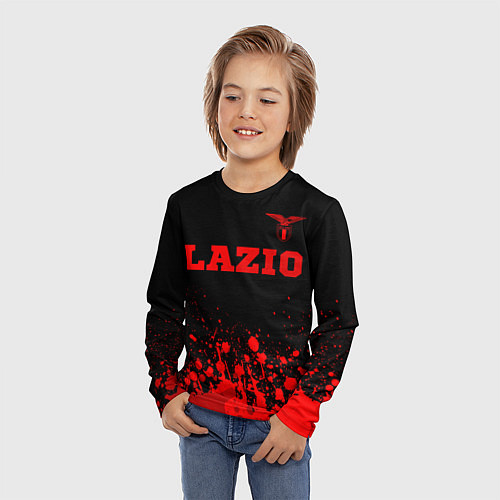 Детский лонгслив Lazio - red gradient посередине / 3D-принт – фото 3