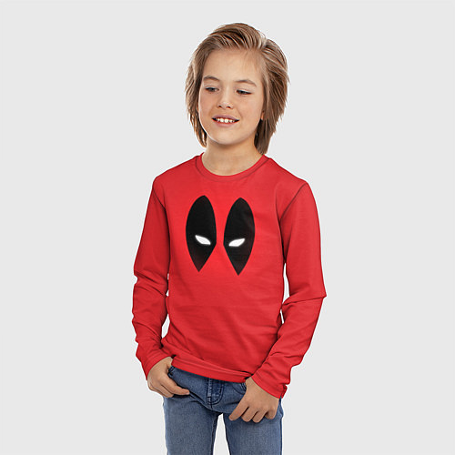 Детский лонгслив Дэдпул глаза / 3D-принт – фото 3
